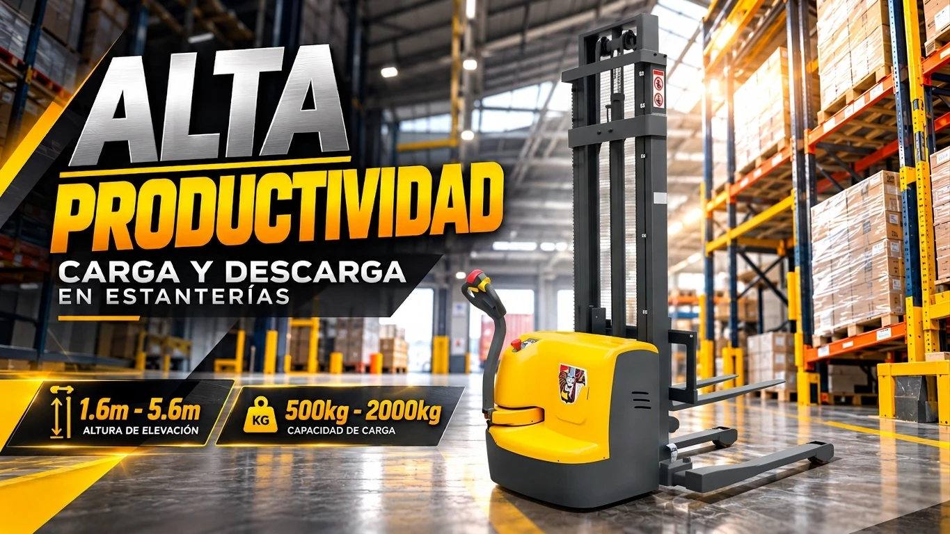 Apilador eléctrico: alta productividad en carga y descarga en estanterías